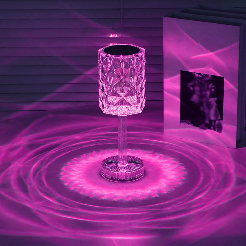 Rose Diamond Lamp with 16 Colors - Touch & Remote Control