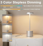 Wireless Table Lamp - Touch Lamp with 3 Light Modes
