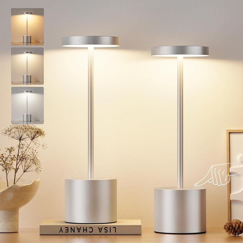 Wireless Table Lamp - Touch Lamp with 3 Light Modes