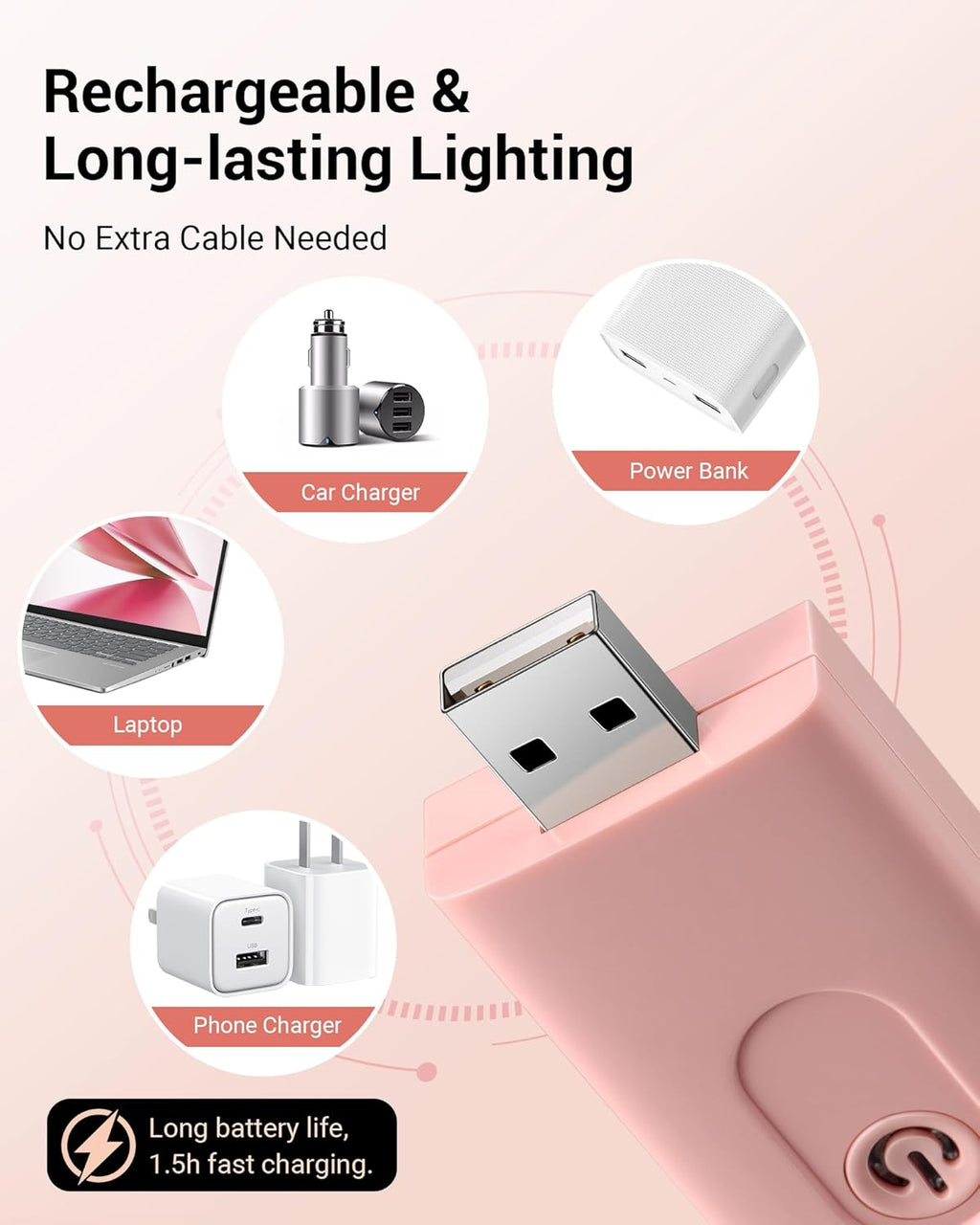 Rechargeable Clip-On LED Reading Light | 3 Color Temperatures with Stepless Dimming