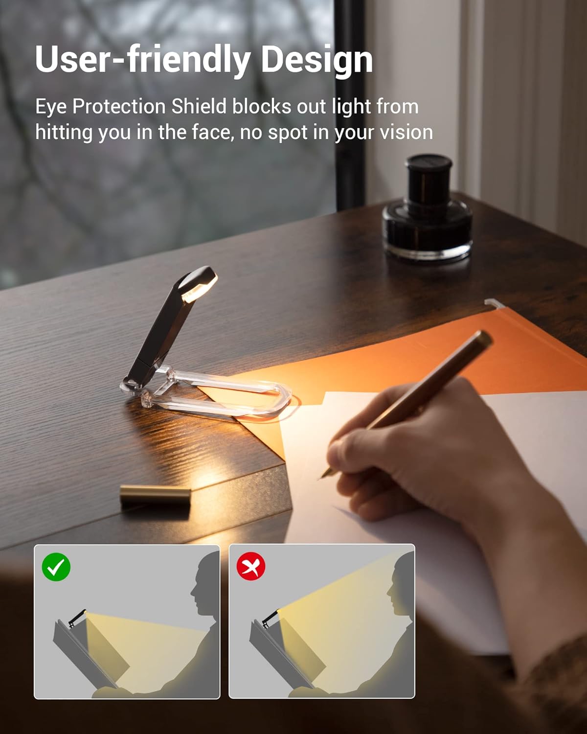 Rechargeable Clip-On LED Reading Light | 3 Color Temperatures with Stepless Dimming